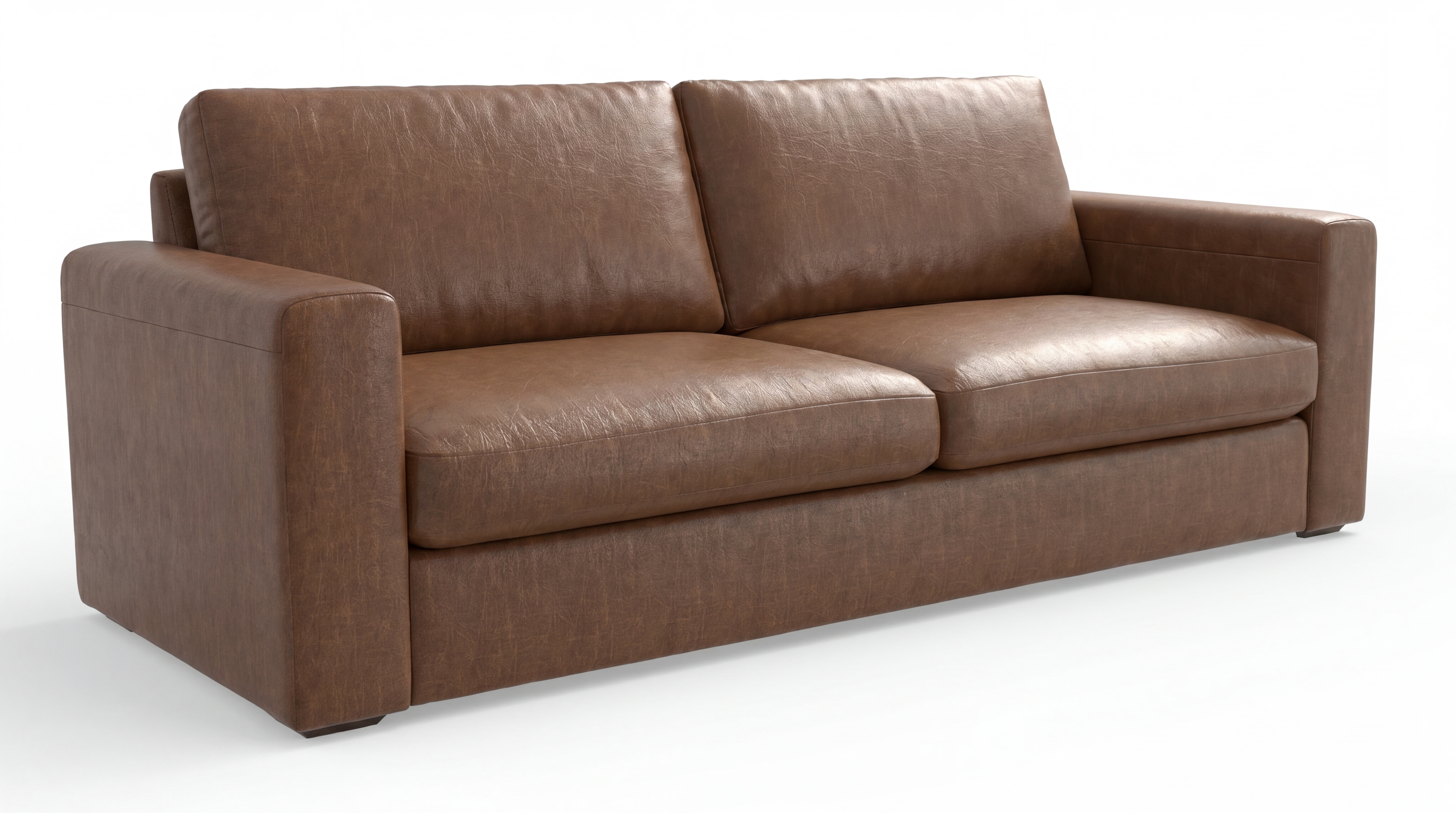 Original brown leather sofa product photograph